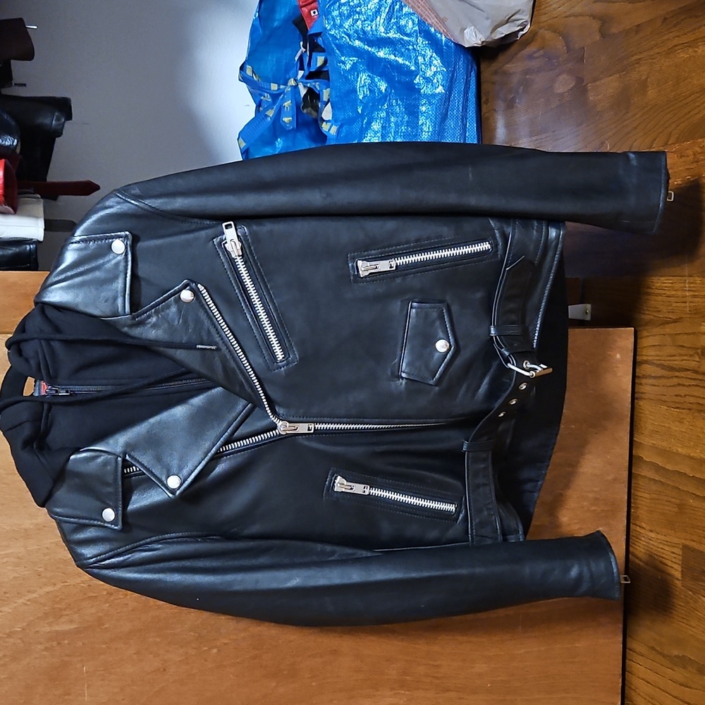 Eagle Black Leather Urban Motorcycle Jacket